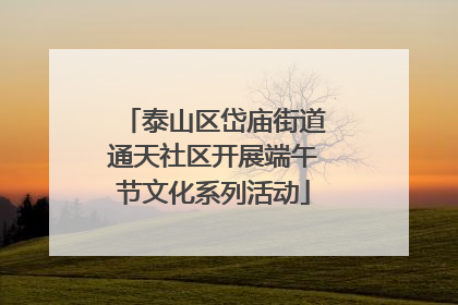 泰山区岱庙街道通天社区开展端午节文化系列活动