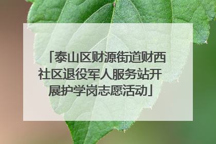 泰山区财源街道财西社区退役军人服务站开展护学岗志愿活动