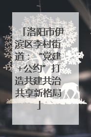 洛阳市伊滨区李村街道：“党建+公约”打造共建共治共享新格局