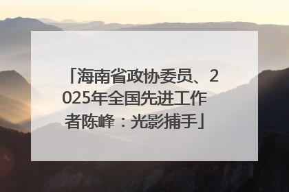 海南省政协委员、2025年全国先进工作者陈峰：光影捕手