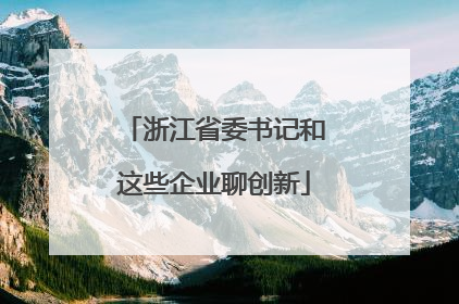 浙江省委书记和这些企业聊创新