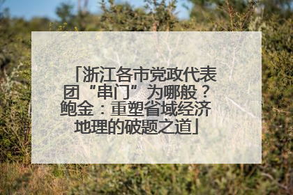 浙江各市党政代表团“串门”为哪般？鲍金：重塑省域经济地理的破题之道