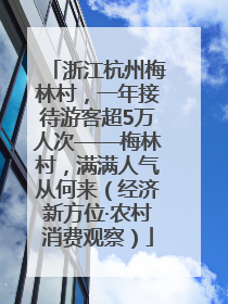 浙江杭州梅林村，一年接待游客超5万人次——梅林村，满满人气从何来（经济新方位·农村消费观察）