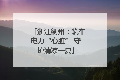 浙江衢州：筑牢电力“心脏” 守护清凉一夏