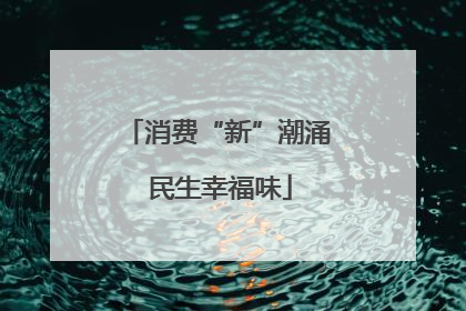 消费“新”潮涌 民生幸福味