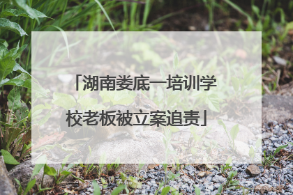 湖南娄底一培训学校老板被立案追责