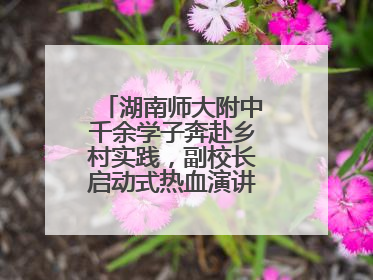 湖南师大附中千余学子奔赴乡村实践，副校长启动式热血演讲唤青春共鸣
