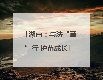 湖南：与法“童”行 护苗成长