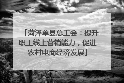 菏泽单县总工会：提升职工线上营销能力，促进农村电商经济发展
