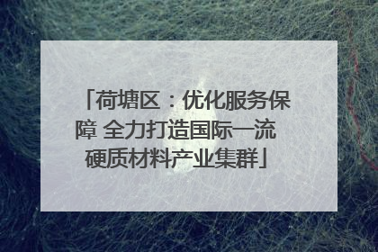 荷塘区：优化服务保障 全力打造国际一流硬质材料产业集群