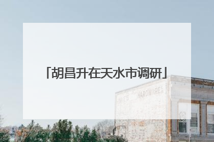 胡昌升在天水市调研