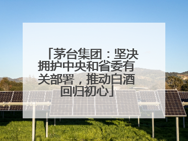 茅台集团：坚决拥护中央和省委有关部署，推动白酒回归初心
