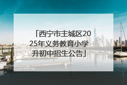 西宁市主城区2025年义务教育小学升初中招生公告