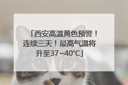 西安高温黄色预警！连续三天！最高气温将升至37~40℃