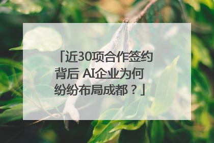 近30项合作签约背后 AI企业为何纷纷布局成都？