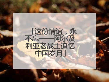 这份情谊，永不忘——阿尔及利亚老战士追忆中国岁月