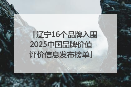 辽宁16个品牌入围2025中国品牌价值评价信息发布榜单