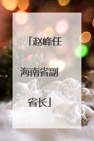 赵峰任海南省副省长