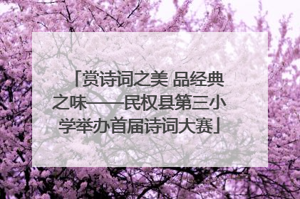赏诗词之美 品经典之味——民权县第三小学举办首届诗词大赛