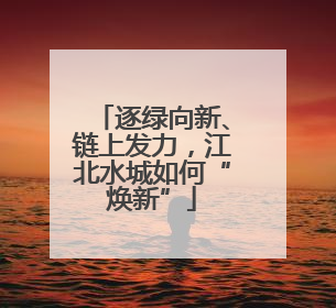逐绿向新、链上发力，江北水城如何“焕新”