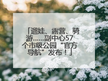 遛娃、露营、骑游……副中心57个市级公园“官方导航”发布！