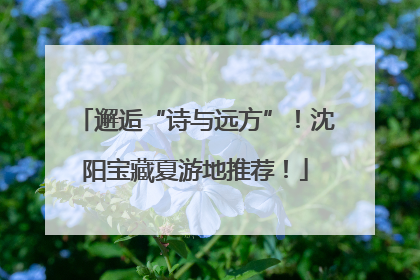 邂逅“诗与远方”！沈阳宝藏夏游地推荐！