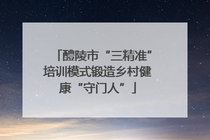 醴陵市“三精准”培训模式锻造乡村健康“守门人”