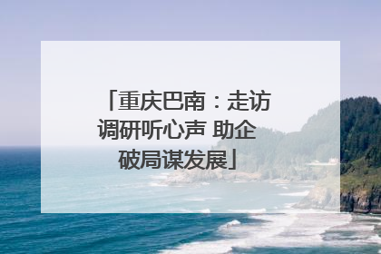 重庆巴南：走访调研听心声 助企破局谋发展