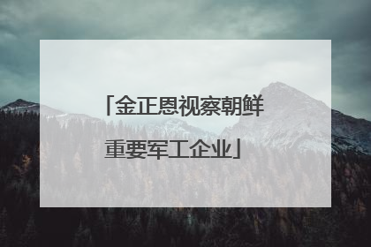 金正恩视察朝鲜重要军工企业