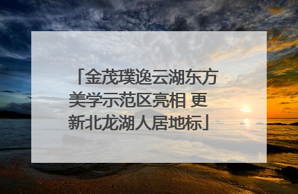 金茂璞逸云湖东方美学示范区亮相 更新北龙湖人居地标