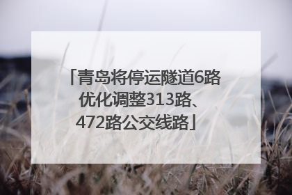 青岛将停运隧道6路 优化调整313路、472路公交线路