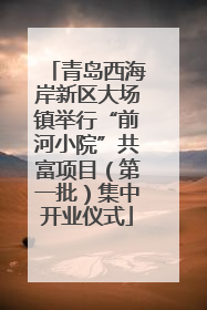 青岛西海岸新区大场镇举行“前河小院”共富项目（第一批）集中开业仪式