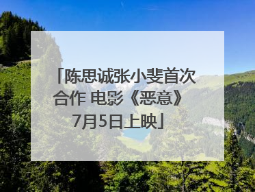 陈思诚张小斐首次合作 电影《恶意》7月5日上映