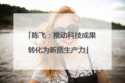 陈飞：推动科技成果转化为新质生产力