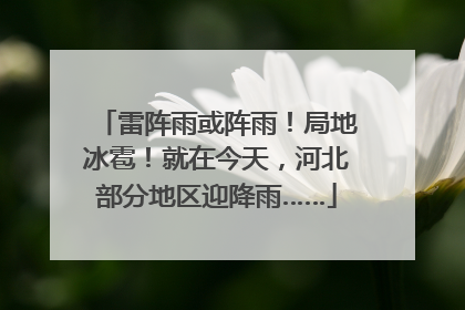 雷阵雨或阵雨！局地冰雹！就在今天，河北部分地区迎降雨……