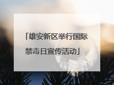 雄安新区举行国际禁毒日宣传活动