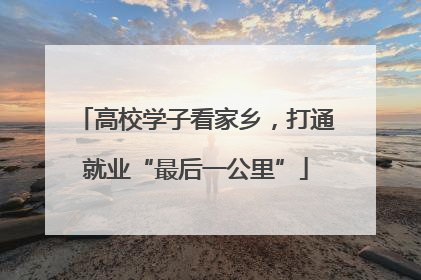 高校学子看家乡，打通就业“最后一公里”