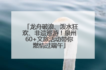 龙舟破浪、泼水狂欢、非遗巡游！泉州60+文旅活动带你燃情过端午