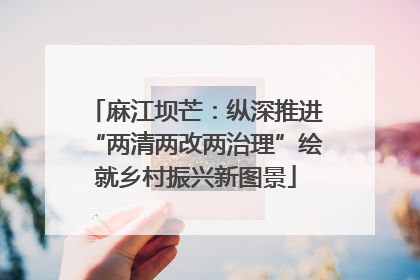 麻江坝芒：纵深推进“两清两改两治理”绘就乡村振兴新图景