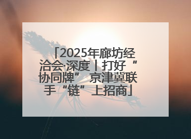 2025年廊坊经洽会·深度丨打好“协同牌” 京津冀联手“链”上招商