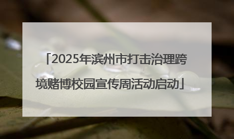2025年滨州市打击治理跨境赌博校园宣传周活动启动