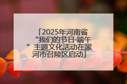 2025年河南省“我们的节日·端午”主题文化活动在漯河市召陵区启动