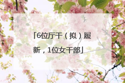 6位厅干（拟）履新，1位女干部
