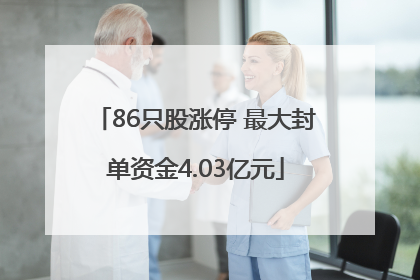 86只股涨停 最大封单资金4.03亿元